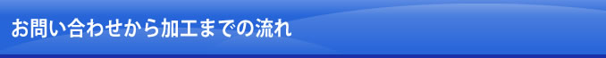 お問い合わせから加工までの流れ